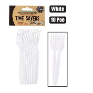 Home 'N Leisure Timesavers Cutlery Plastic Forks 10-piece White/clear