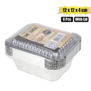 Home 'N Leisure Timesavers Baking-pan Alu-foil 6-piece 14 x 12 x 4cm with Lid