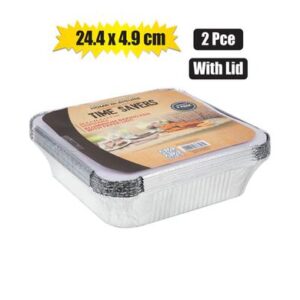 Home 'N Leisure Timesavers Baking-pan Alu-foil 2-piece 24.4 x 4.9cm with Lid