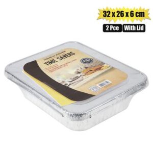 Home 'N Leisure Timesavers Baking Pan Alu-foil 2-piece 32 x 26 x 6cm with Lid