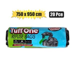 Refuse Bag Black 20-piece 750 x 950mm Tuffone