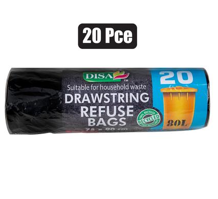 Disa Refuse Bag Black 20-piece 750 x 950mm D/string