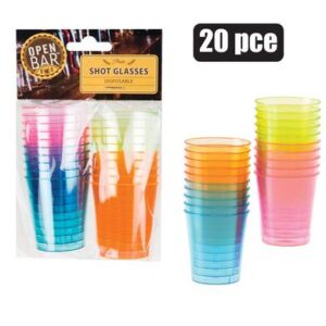 Open Bar Shot-glass Plastic Disposable 20-piece 2oz