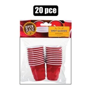 Open Bar Shot-glass Plastic Disposable 20-piece Pong 20z
