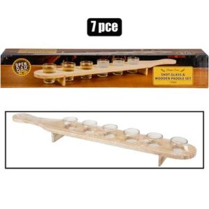 Open Bar Shot-glass-set 7-piece with MDF Paddle