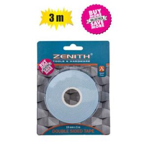 Tape Dbl-sided 18 x 3000mm Value Pack Zenith