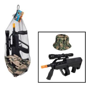 Perfect Play Gun Rifle Friction & Military Hat Set