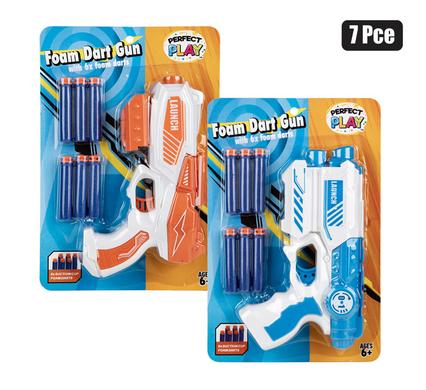 Perfect Play Gun Foam Dart Shoot 21cm 7-piece – Assorted