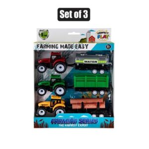 Perfect Play Farm Tractor Set of 3 Toy Vehicle