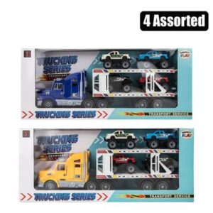 Perfect Play Playset Truck & Trailor with 4cars Toy Vehicle