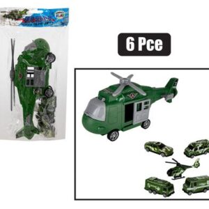 Perfect Play Helicopter Friction 29cm 6-piece Toy Vehicle