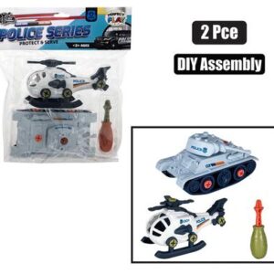 Perfect Play Tools DIY Assembly 2-piece Police Toy Vehicle