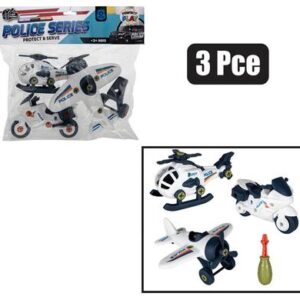 Perfect Play Tools DIY Assembly 3-piece Police Toy Vehicle