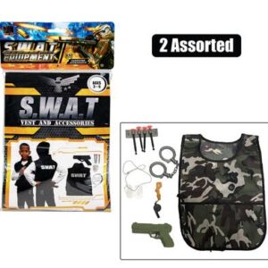 Boys Playset Army/swat Vest & Gun Assorted