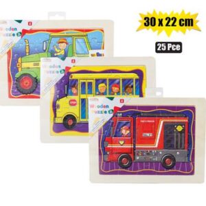 Puzzle Wood Tray 30 x 22cm 25-piece – Assorted