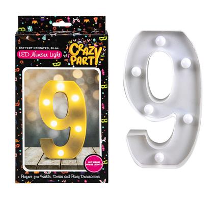 Ornament LED Light Up Number Battery-operated - 9