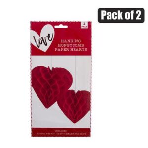 Ornament Occasion Heart Honeycomb 2-piece