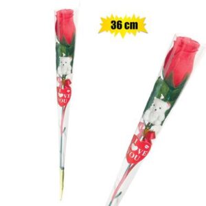 Flower Occasion Rose 36cm Red with Bear