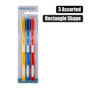 Health Glow Tooth Brush Adult 3-piece Colours – Assorted