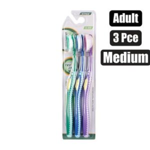 Tooth Brush Adult 3-piece Colours – Assorted