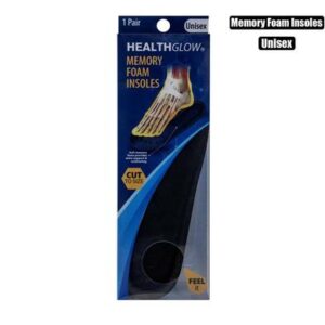 Health Glow Inner Soles 1 Pair Memory Foam Terry