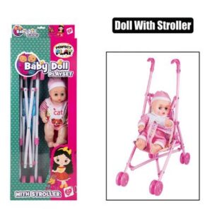 Perfect Play Baby Doll with Stroller in Box