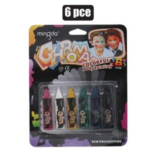 Face Paint Set Crayon Style 6-piece (Dress-Up)