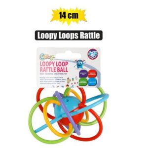 Cooey Baby Rattle Loopy Loops Ball 14cm