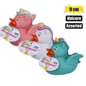 Cooey Baby Vinyl Themed Duck 9cm, Unicorn Assorted