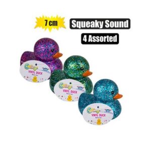 Cooey Baby Vinyl Themed Duck 7cm, Glitter