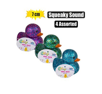 Cooey Baby Vinyl Themed Duck 7cm, Glitter