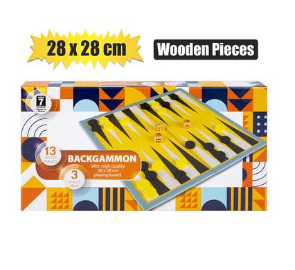 Game Backgammon Wood Pieces 28 x 28cm