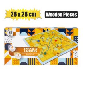 Game Snakes&ladders Wood Pieces 28 x 28cm