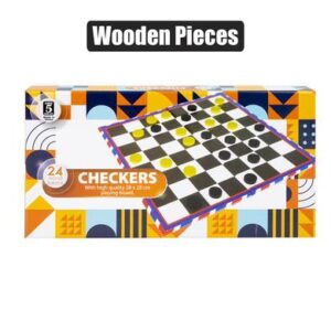 Game Checkers Wood Pieces 28 x 28cm