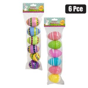 Easter Hunt Eggs Plastic Fillable Large 6-piece