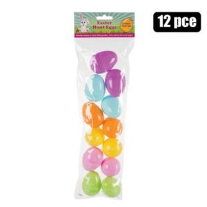 Easter Hunt Eggs Plastic Fillable 12-piece