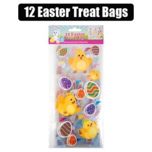 Easter Cellophane Treat Bags 12 Pack