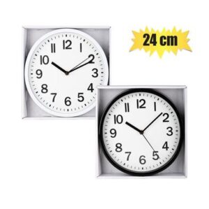 Clock Wall Plastic Round 24cm