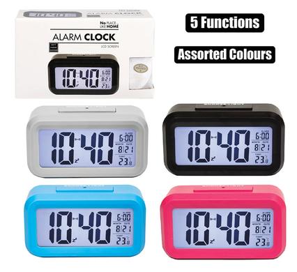 Clock Digital 5-func Colours – Assorted