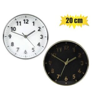 Clock Wall Plastic Round 20cm Basic Assorted