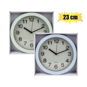 Clock Wall Plastic Sqr/rnd 23cm Assorted