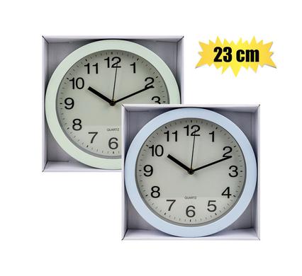 Clock Wall Plastic Sqr/rnd 23cm Assorted
