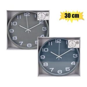 Clock Wall Plastic Silent , 30cm – Assorted