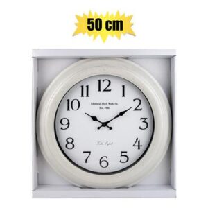 Clock Wall Plastic Round 50cm Assorted