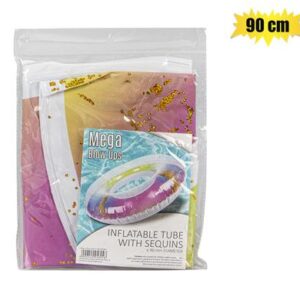 Aquanautics Inflatable Rnd Tube Rainbow Sequins 90cm