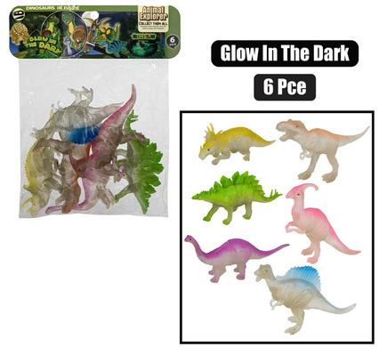 Animals Dinosaur 6-piece Gitd 15-16cm Each