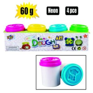 Educational Play Dough Neon Tube 60g 4-piece