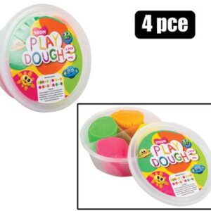 Educational Play Dough Neon 60g 4-piece Tub