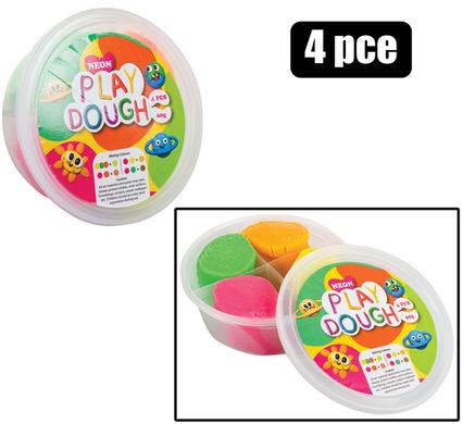 Educational Play Dough Neon 60g 4-piece Tub