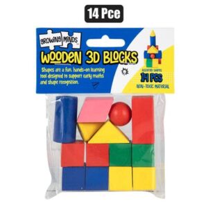 Growing Minds Educational Wood Block Shapes 14-piece